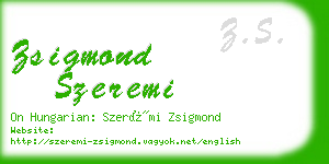 zsigmond szeremi business card